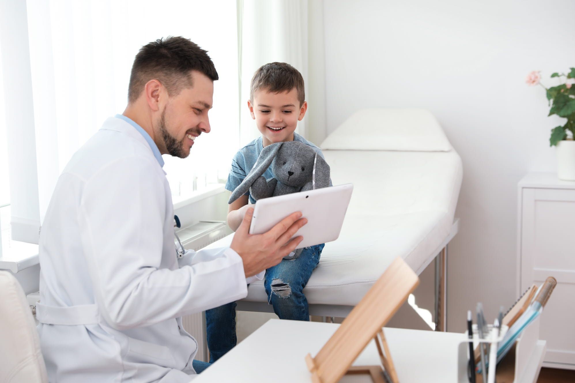 Doctor with a young patient