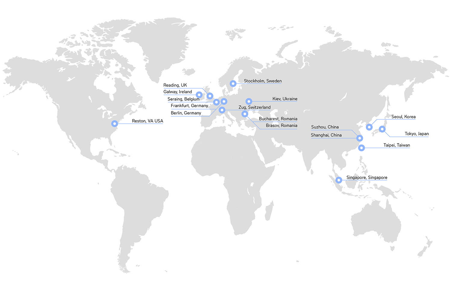 Tobii Global offices map EN